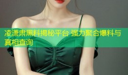 凌潇肃黑料揭秘平台 强力聚合爆料与真相查询