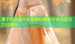 凛子同学提不起劲黑料揭秘平家功能全方位曝光