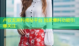 卢驭龙黑料揭秘平台 独家爆料功能引爆关注