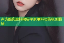 卢炎酷狗黑料揭秘平家爆料功能吸引眼球