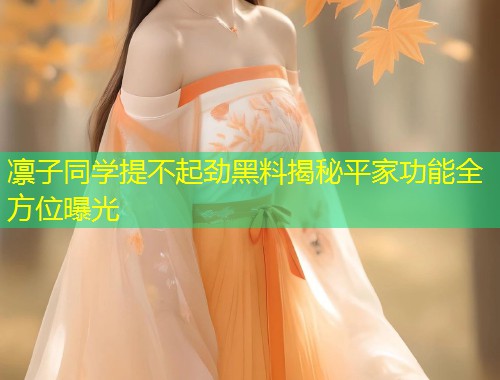 凛子同学提不起劲黑料揭秘平家功能全方位曝光